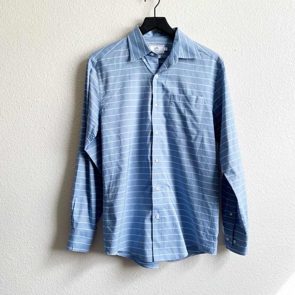 Southern Tide Button Down Shirt Ocean Channel Blue Trim Fit Men’s Size Small